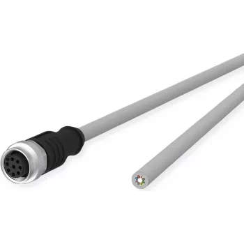 METZ CONNECT 142MKA20100 cavo Ethernet M12 8 poli a estremità libera, 10 m, non schermato, codifica A, grigio