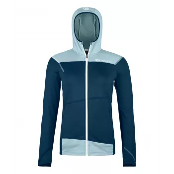 Felpa con cappuccio donna Ortovox Fleece Light - Deep Ocean