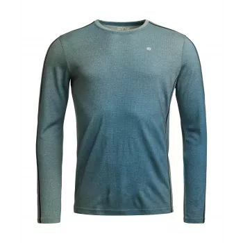 Ortovox 185 Rock'N'Wool Print LS base layer - AOP Green Sage, taglia M