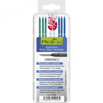 PICA-MARKER Pica DRY Refills special - SB - 12 mine (bianco, verde, blu)