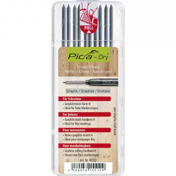 Pica DRY ricariche per falegnami - 9 mine (grafite, rosso, giallo) 2,8 mm