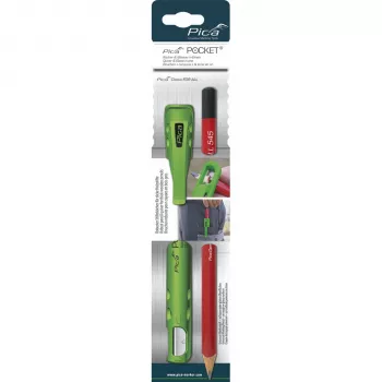 PICA-MARKER Pica set portamatite con temperino integrato Pocket Bundle nero e grafite