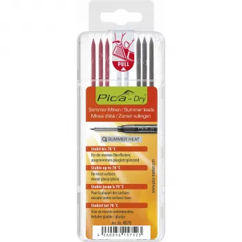 PICA-MARKER Pica DRY ricariche SUMMER HEAT - 8 mine (grafite, rosso, giallo) 2,8 mm