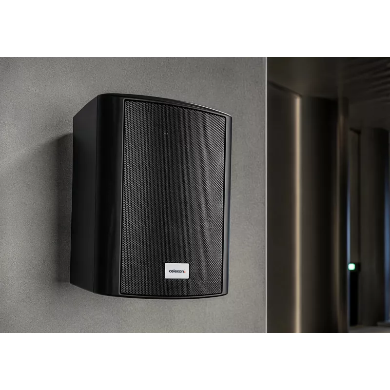 celexon 525-B Set di diffusori attivi 2 vie, 2 x 30 W RMS, con staffe a parete, nero (1000003398)