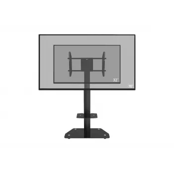 celexon Professional Adjust-3270MP Supporto mobile a carrello per display in verticale per schermi da 32-70 pollici, alluminio anodizzato, vetro satinato, nero