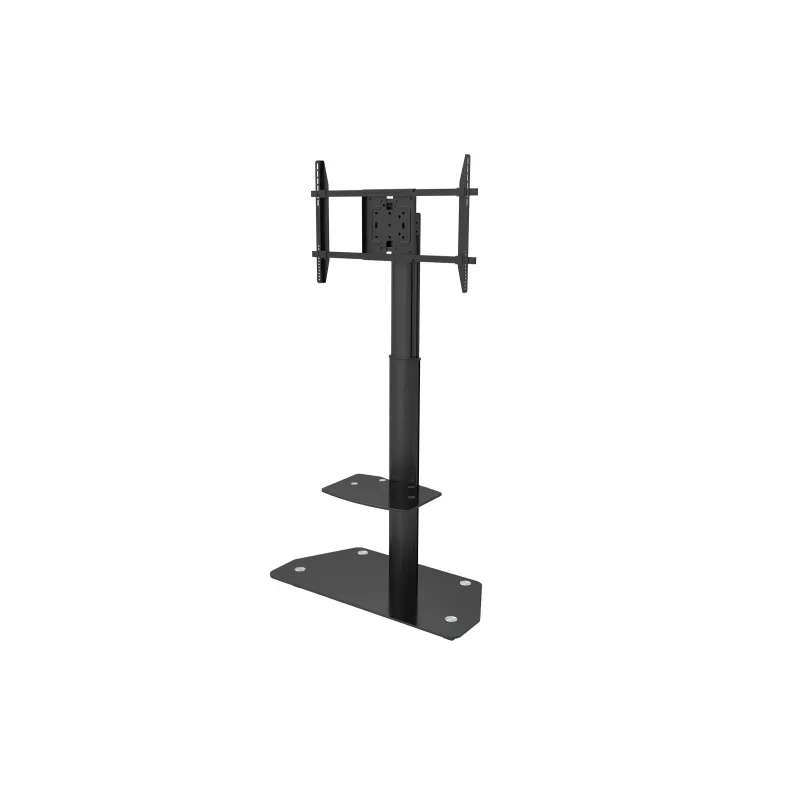celexon Professional Adjust-3270MP Supporto mobile a carrello per display in verticale per schermi da 32-70 pollici, alluminio anodizzato, vetro satinato, nero