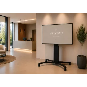 celexon Expert Adjust-4286MB Carrello mobile per display per schermi da 42 pollici-86 pollici, alluminio anodizzato, nero (RAL 9005)