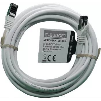 IT-BUDGET cavo patch Premium Full Copper - Flex AWG 26 - Cat.8.1 - 2000 MHz - senza alogeni - PoE+ - 40 Gbit - bianco - 5 m (90ITBFLEX81PK5W)