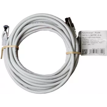 IT-BUDGET cavo patch Premium Full Copper - Flex AWG 26 - Cat.8.1 - 2000 MHz - senza alogeni - PoE+ - 40 Gbit - grigio - 5 m