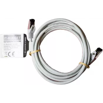 IT-BUDGET cavo patch Premium Full Copper - Flex AWG 26 - Cat.8.1 - 2000 MHz - senza alogeni - PoE+ - 40 Gbit - grigio - 3 m (90ITBFLEX81PK3G)