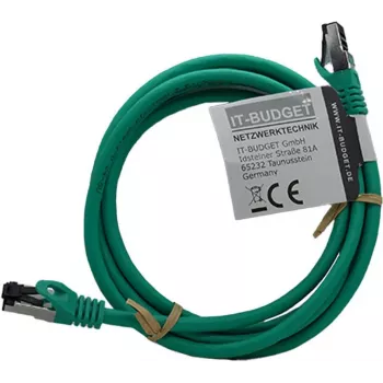 IT-BUDGET cavo patch Premium Full Copper - Flex AWG 26 - Cat.8.1 - 2000 MHz - senza alogeni - PoE+ - 40 Gbit - verde - 3 m