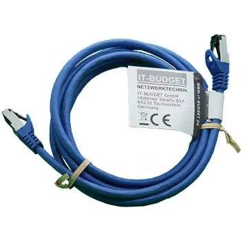 IT-BUDGET cavo patch Premium Full Copper - Flex AWG 26 - Cat.8.1 - 2000 MHz - senza alogeni - PoE+ - 40 Gbit - blu - 3 m (90ITBFLEX81PK3B)