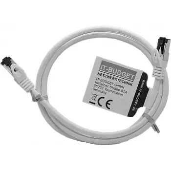 IT-BUDGET cavo patch Premium Full Copper - Flex AWG 26 - Cat.8.1 - 2000 MHz - senza alogeni - PoE+ - 40 GBit - bianco - 1 m (90ITBFLEX81PK1W)
