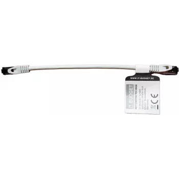 IT-BUDGET Cavo patch Premium Full Copper - Flex AWG 26 - Cat.8.1 - 2000 MHz - senza alogeni - PoE+ - 40 Gbit - grigio - 0,25 m