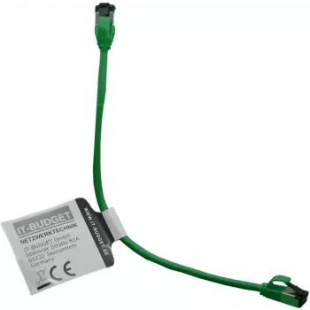 IT-BUDGET Cavo patch Premium Full Copper - Slim AWG 28 - Cat.8.1 - 2000 MHz - senza alogeni - PoE+ - 40 Gbit - verde - 0,25 m