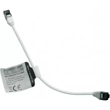 IT-BUDGET Cavo patch Premium Full Copper - Slim AWG 28 - Cat.8.1 - 2000 MHz - senza alogeni - PoE+ - 40 Gbit - bianco - 0,50 m