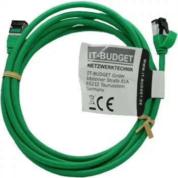 IT-BUDGET Cavo patch Premium Full Copper - Slim AWG 28 - Cat.8.1 - 2000 MHz - senza alogeni - PoE+ - 40 Gbit - verde - 2 m