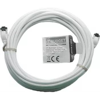 IT-BUDGET Cavo patch Premium Full Copper - Slim AWG 28 - Cat.8.1 - 2000 MHz - senza alogeni - PoE+ - 40 Gbit - bianco - 5 m (90ITBSLIM81PK5W)