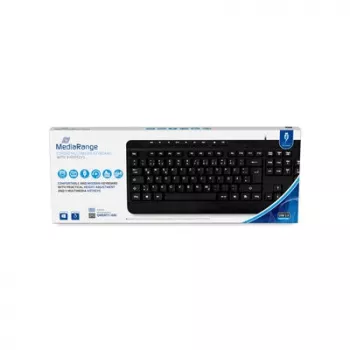 MediaRange tastiera multimediale con filo, QWERTY (DE), nero (MROS102-GR)