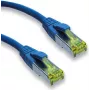 IT-BUDGET Cavo patch Premium rame pieno - Super Flex TPE - Cat.6A - con cavo grezzo Cat.7 - 600 MHz - senza alogeni - PoE+ - 10GBit - blu - 3 m