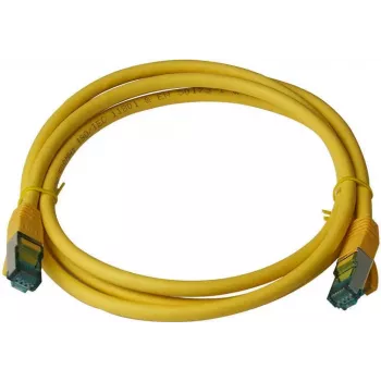 IT-BUDGET Cavo patch Premium Full Copper - Cat.6A - 500 MHz - halogen-free - PoE+ - AWG 26/7 - giallo - 30 m