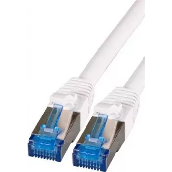 IT-BUDGET Cavo patch Premium Full Copper - Super Flex TPE - Cat.6A - 500MHz - LSZH - PoE+ - AWG 27 - Bianco - 0,15 m