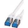 IT-BUDGET Cavo patch Premium Full Copper - Super Flex TPE - Cat.6A - 500MHz - LSZH - PoE+ - AWG 27 - Bianco - 0,15 m
