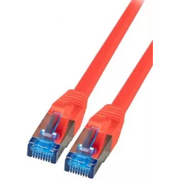 IT-BUDGET Cavo patch Premium Full Copper - Super Flex TPE - Cat.6A - 500MHz - LSZH - PoE+ - AWG 27 - Rosso - 0,15 m
