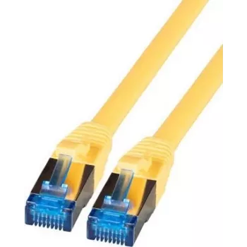 IT-BUDGET Cavo patch Premium Full Copper - Super Flex TPE - Cat.6A - 500MHz - LSZH - PoE+ - AWG 27 - Giallo - 0,25 m