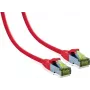 IT-BUDGET Cavo patch Premium Cat.6A con cavo grezzo Cat.7 600 MHz LSZH PoE+ 10GBit rosso 0,25 m