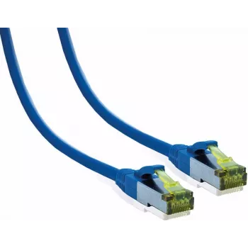 IT-BUDGET Cavo patch Premium Full Copper Cat.6A con cavo grezzo Cat.7 600 MHz senza alogeni PoE+ 10GBit blu 30 m