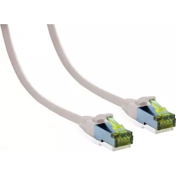 IT-BUDGET Cavo patch Premium Cat.6A con cavo grezzo Cat.7 - 600 MHz - senza alogeni - PoE+ - 10 GBit - bianco - 7,5 m