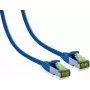 IT-BUDGET Cavo patch Premium Full Copper Cat.6A con cavo grezzo Cat.7 600 MHz senza alogeni PoE+ 10Gbit blu 7,5 m