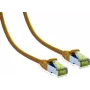 IT-BUDGET Cavo patch Premium Full Copper - Cat.6A con cavo grezzo Cat.7 - 600 MHz - senza alogeni - PoE+ - 10Gbit - giallo - 2 m
