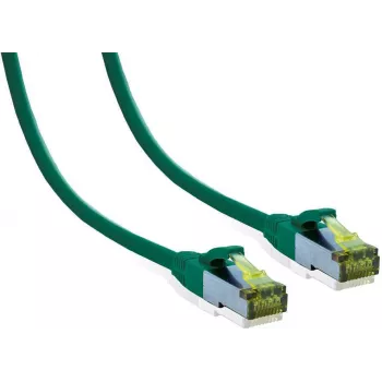 IT-BUDGET Cavo patch Premium Cat.6A con cavo grezzo Cat.7 - 600 MHz - LSZH - PoE+ - 10 Gigabit - verde - 2 m