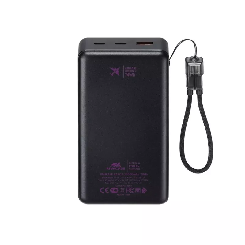 Rivacase VA2312 Power Bank 20000 mAh 22,5W nero