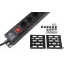 Rockstable ciabatta multipresa 15 vie - distributore di corrente - nero - 1U - 2 m - 125/250 V - 50-60 Hz (RS19-15PDU)