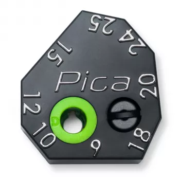 PICA-MARKER Pica Scriber Block - guida di marcatura in plastica ABS nera con temperamatite, compasso, guida per marcatura parallela e in profondità per Pica-Dry Longlife penna automatica