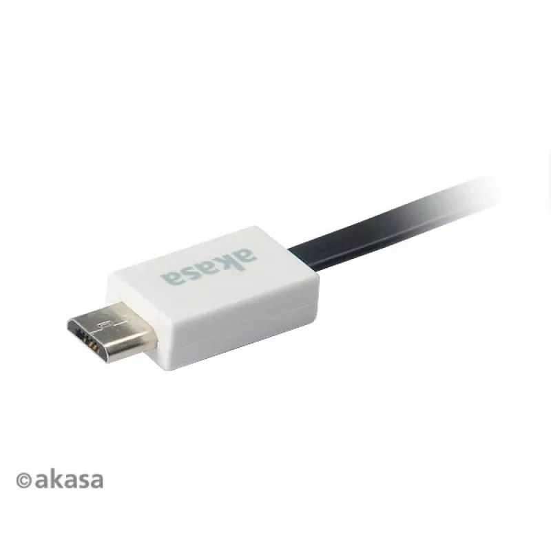 Akasa PROSLIM cavo USB 2.0 rosa Superslim Sync and Charge A - Micro B - 1m