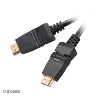 Akasa cavo HDMI 2m - High Speed with Ethernet, 4K @ 30Hz, placcato oro, nero