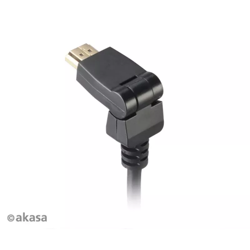 Akasa cavo HDMI 2m - High Speed with Ethernet, 4K @ 30Hz, placcato oro, nero