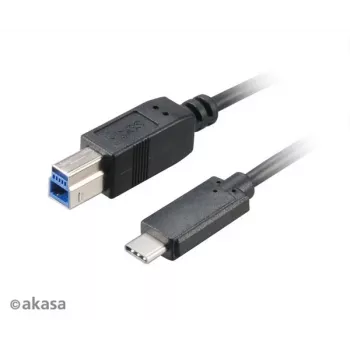 Akasa Cavo USB 3.1 Gen2 C - B connettore maschio USB-C su connettore maschio USB-B - 1 m nero
