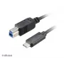 Akasa Cavo USB 3.1 Gen2 C - B connettore maschio USB-C su connettore maschio USB-B - 1 m nero