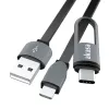 Akasa AK-CBUB35-10BK Cavo USB 2.0 - USB A su Micro-USB B con adattatore USB-C - 1 m - nero