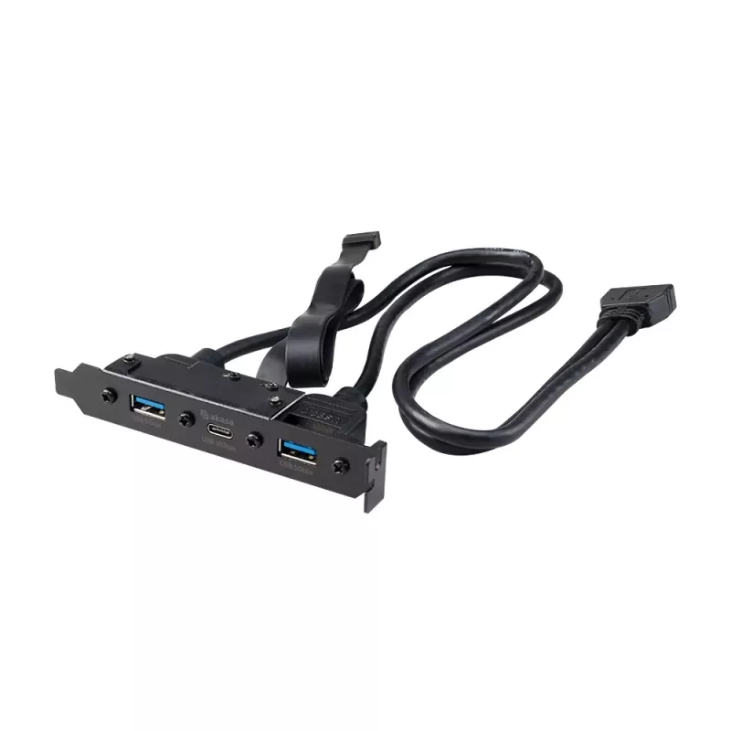 Akasa cavo adattatore interno USB 3.1 Gen 2 con due connettori USB 3.0 Type-A - 50 cm - nero