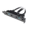 Akasa cavo adattatore interno USB 3.1 Gen 2 con due connettori USB 3.0 Type-A - 50 cm - nero