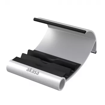 Akasa Leo supporto per tablet in alluminio e nero con tre angoli di visualizzazione
