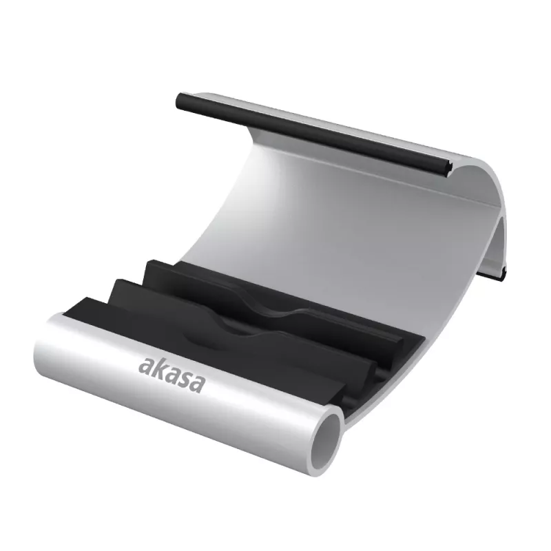 Akasa Leo supporto per tablet in alluminio e nero con tre angoli di visualizzazione
