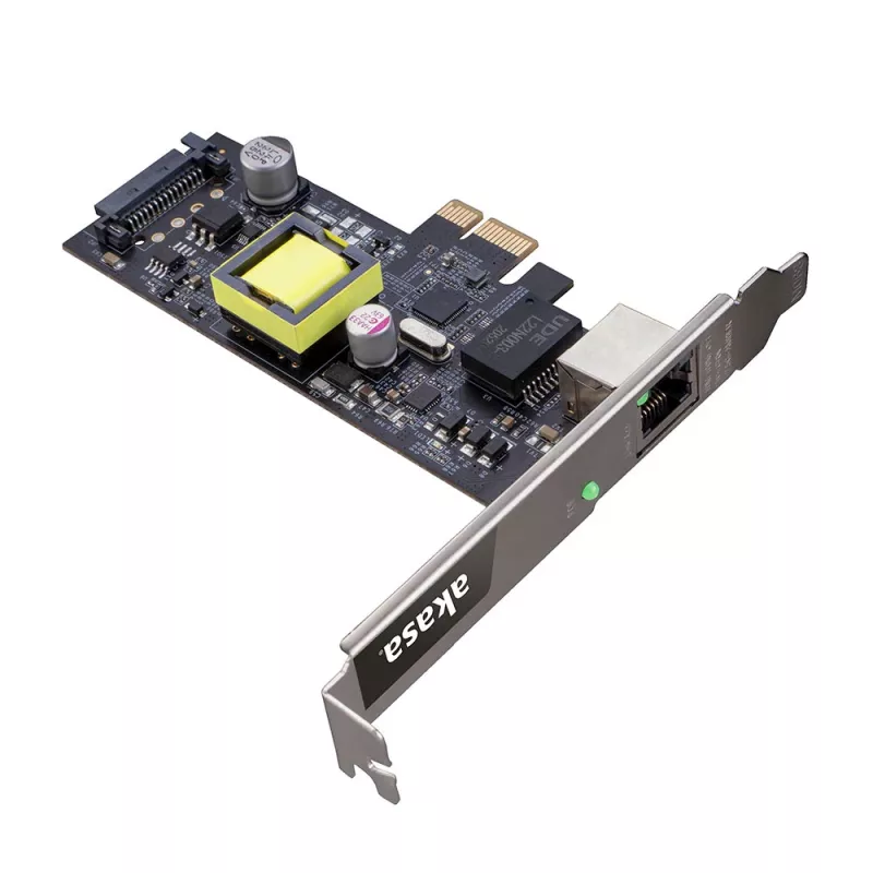 Akasa scheda di rete 2.5G PCIe con PoE fino a 25,5 W