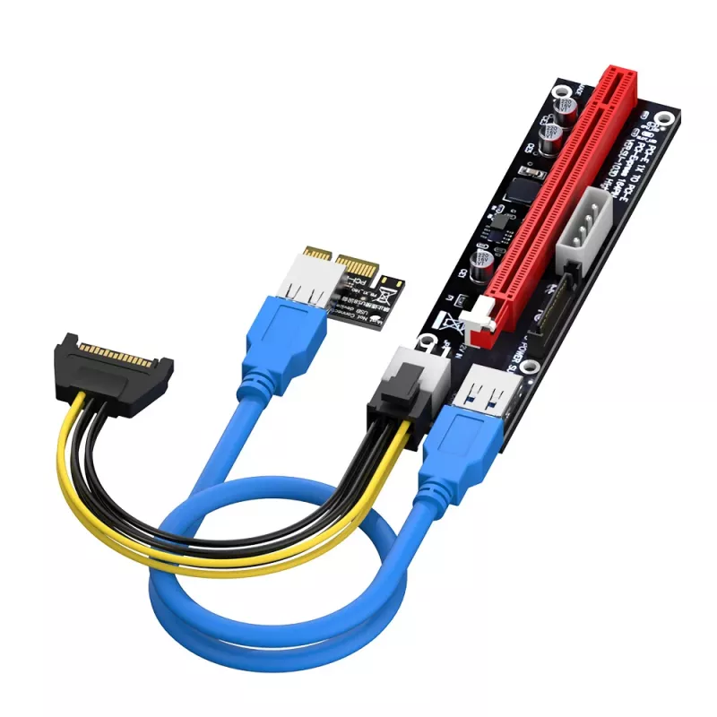 Akasa 6 set scheda adattatore PCIe Riser per GPU Mining X16 a X1